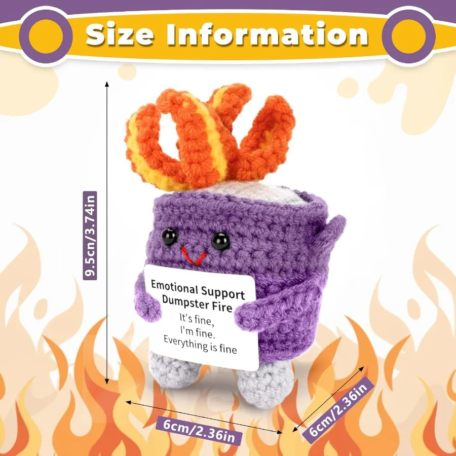 Appreciation Gifts for Her Emotional Dumpster Crochet Fire Knitting Dumpster Doll Funny Cheer Up Gag Gifts for Friends Birthday