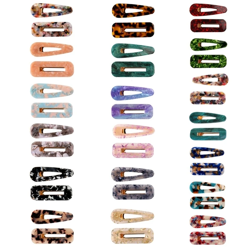 Y1UB 1 Set Jepit Rambut Resin Akrilik Jepit Rambut Buaya, 1 Buah Jepit Rambut Marmer P