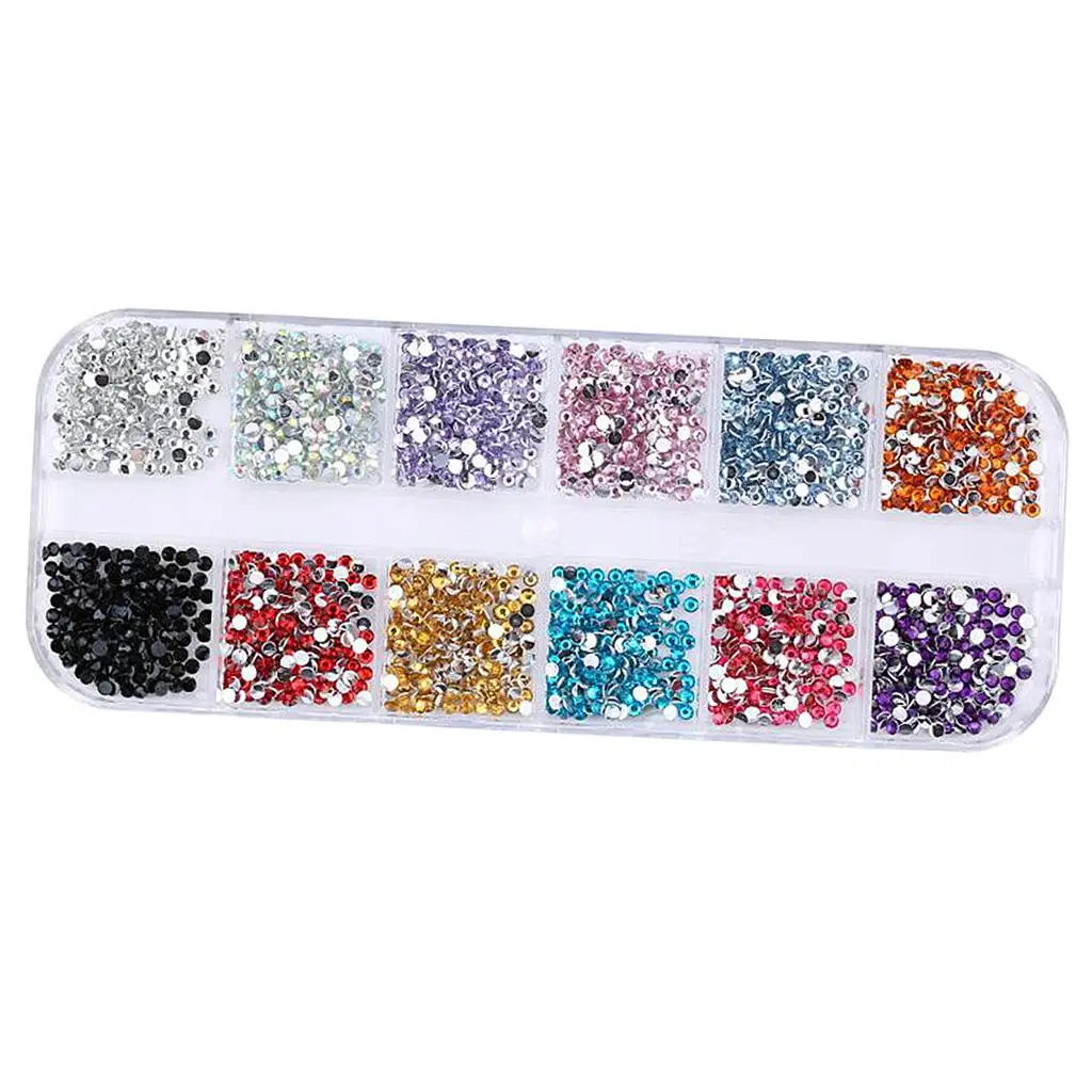 1728-4320 Pieces Rhinestones Crystal Flatback Rhinestones with Rhinestone Picker Tweezers for Clothes Shoes Bags Decoration