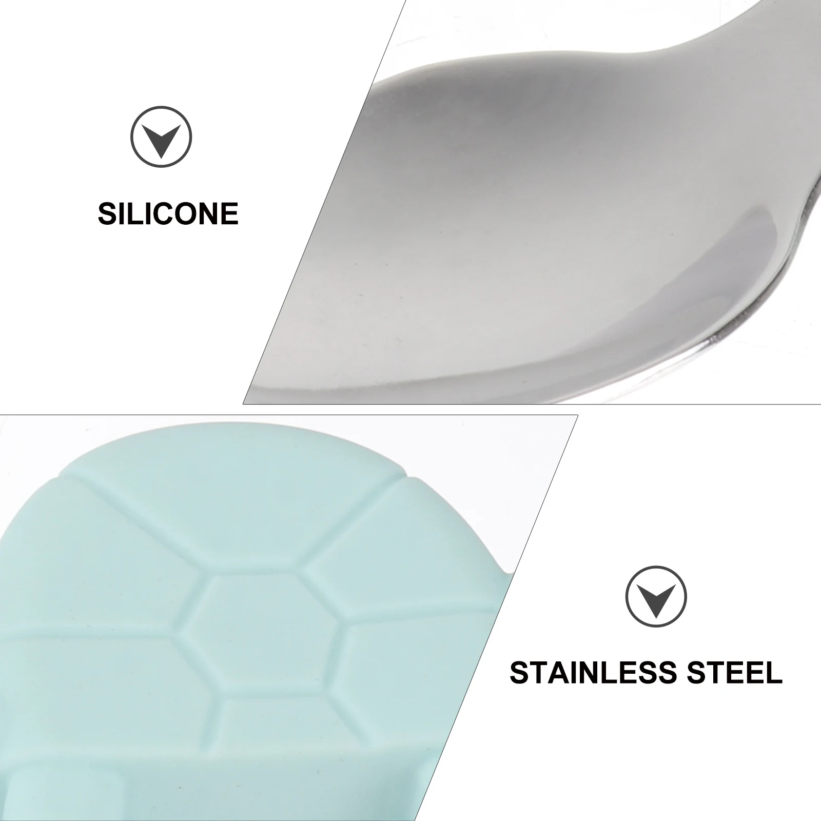 

2pcs Tableware Set Stainless Steel Training Spoon Fork Non-Slip Short Handle Eating Tools Durable Safe Silicone Design
