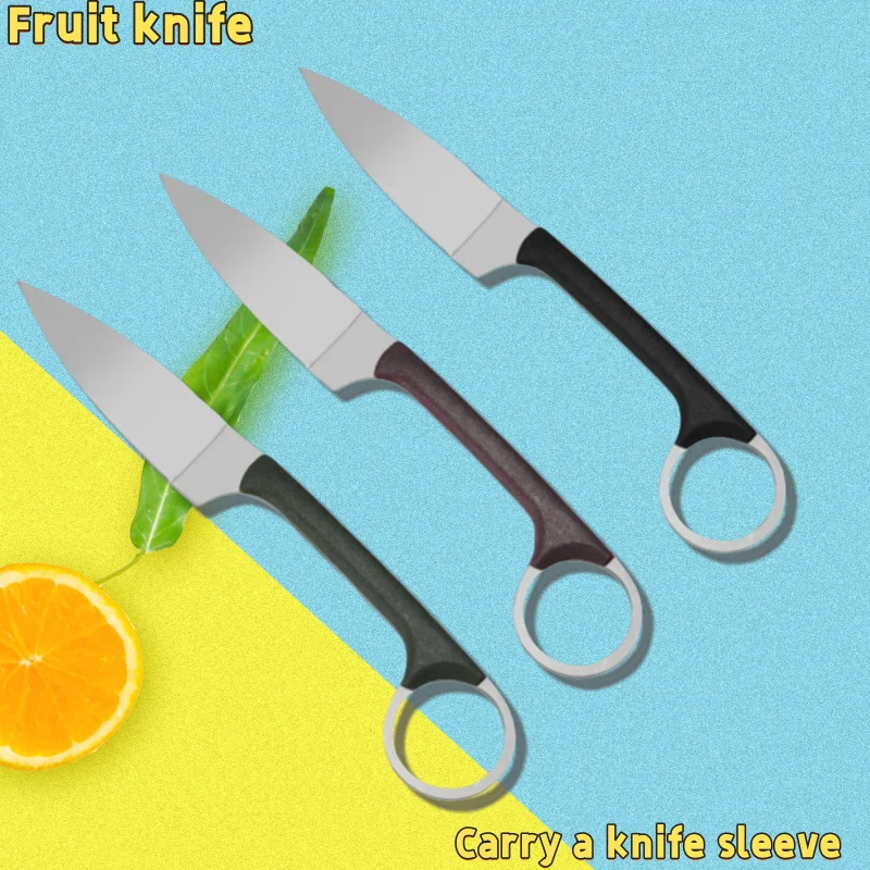 

Портативный нож для фруктов с рукавом для ножа Цельный киль легкий острый нож для резки фруктов и дыни Нож для фруктов из нержавеющей стали