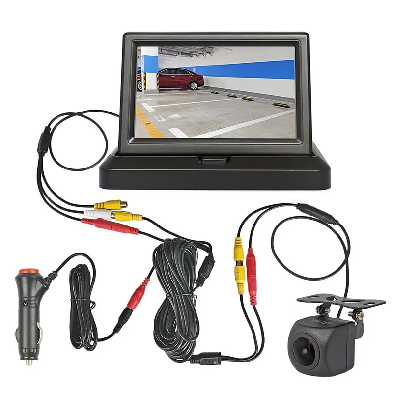 5" AHD IPS Foldabel Car Monitor 720P HD 170 Degree Starlight Night Vision Backup Camera Vehicle Reverse