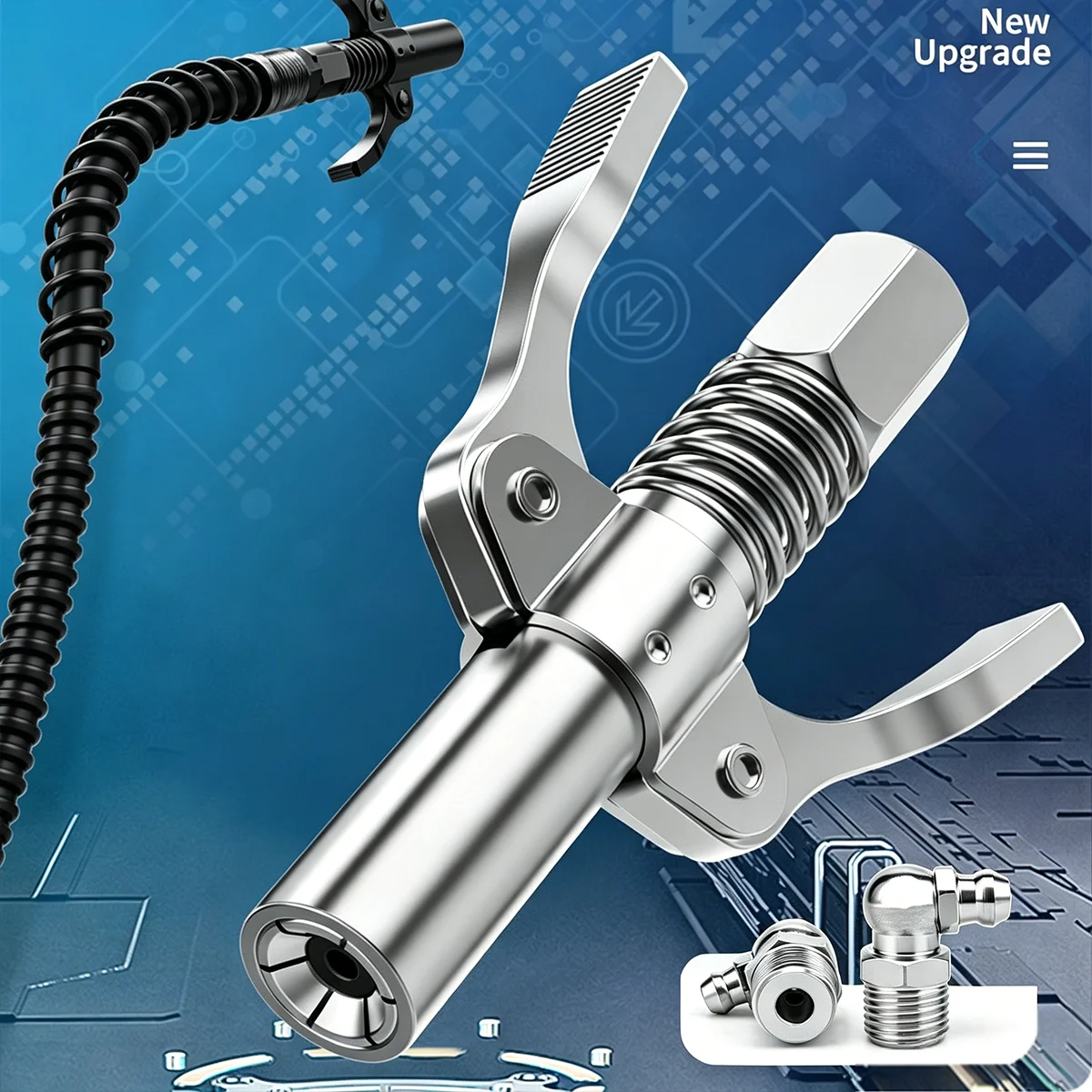 High-Pressure Grease Gun Nozzle, Explosion-Proof Grease Hose, Grease Nozzle Kit, Locking Pliers Type Grease Nozzle