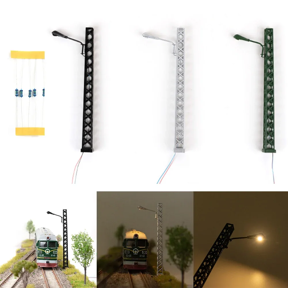 

5Pcs Model Railway Lights Lattice Mast Light Gauge H0 Light Layout LED Lamp Garden Lamps Street Lamps Model Building Lights