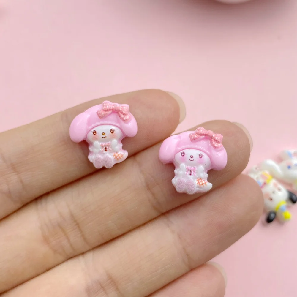 20Pcs New Cute Resin Rabbit, Puppy Collection Flat Back  Ornament Jewelry Making Manicure Hairwear Accessories