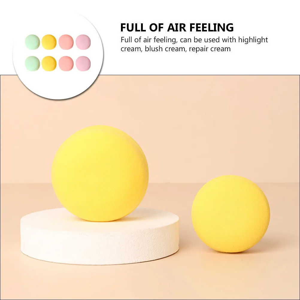8 pçs maquiagem ovo pó puff flexível dupla face beleza puff para fundação creme blush iluminador líquido pó solto aplicação