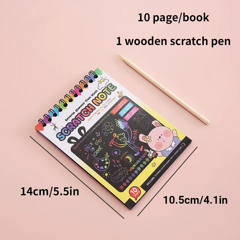 เด็ก DIY Rainbow การพิมพ์ Magic Scratch กระดาษสีดํา Scratch Off กระดาษ Art Craft ของขวัญเด็ก Notepad ของเล่นเพื่อการศึกษา