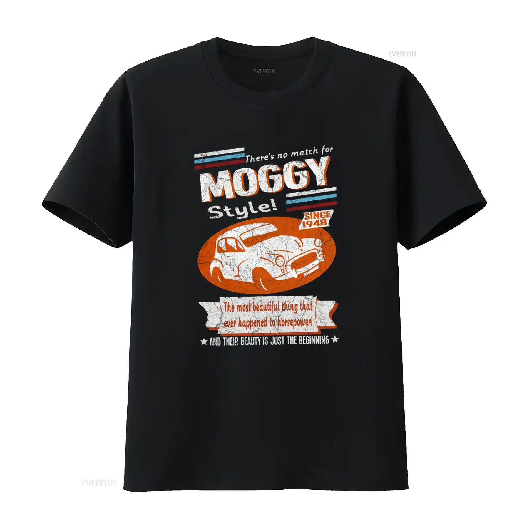 Vintage Morris Minor Moggy 1948 Car T Shirt Retro Style Horsepower Tribute Unique Print vintage Washed streetwear homme