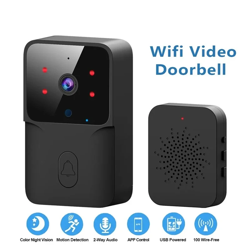 Bel pintu rumah Tuya Wifi, bel pintu nirkabel Wifi, bel kamera bertenaga baterai AC DC dengan Alexa, kamera bel pintu Google