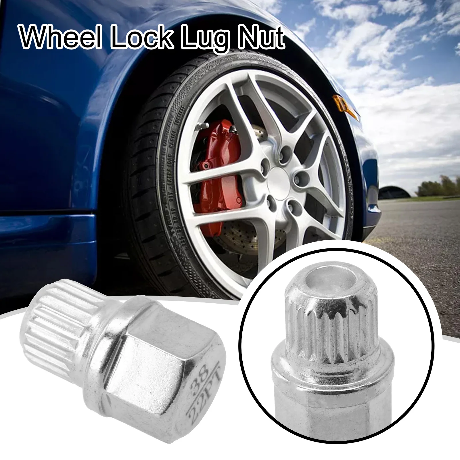 

Wheel Lock Lug Nut 20x28mm 38/22PT Anti-theft Tire Screw New Replace Silver Tone Steel For BMW Car Accessories