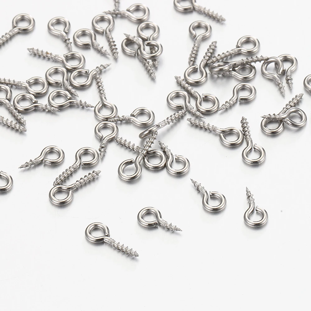 50 Stück/100 Stück kleine kleine Augennadeln aus Edelstahl, Nietstifte, Ösen, Schraube, goldfarben, Verschlüsse, Haken für DIY-Schmuckherstellung – Detail 11