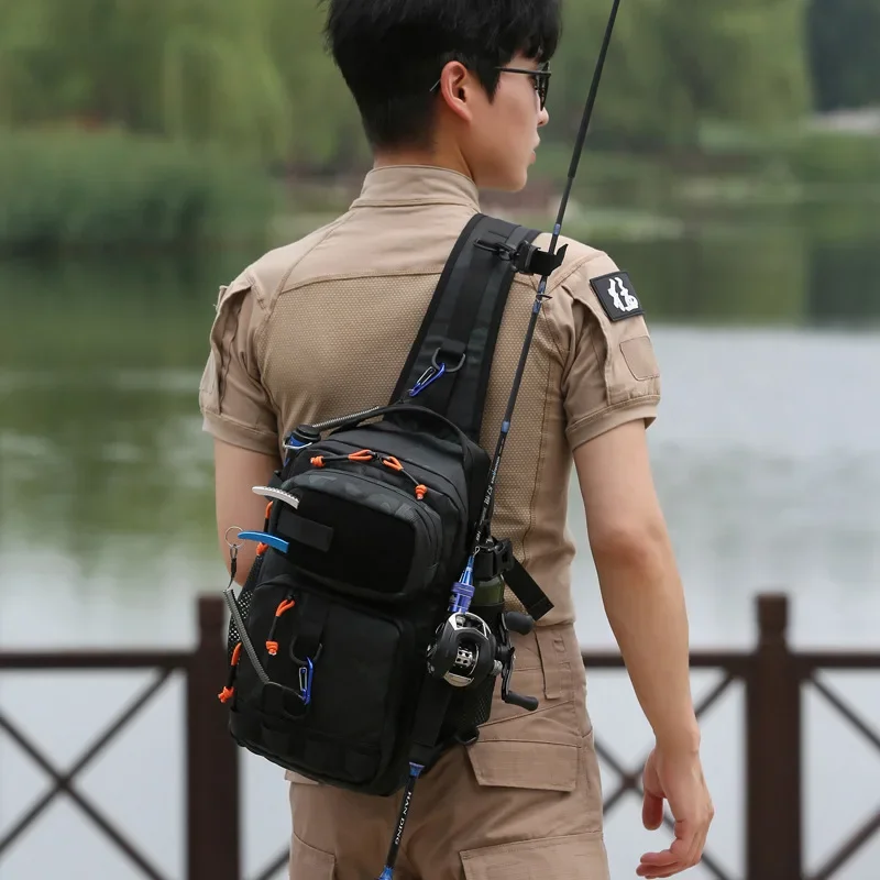 Outdoor fishing waterproof fishing gear single shoulder oblique span bag