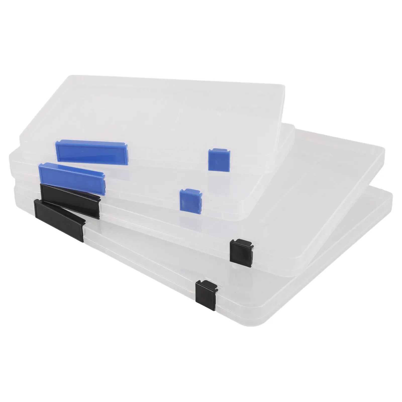 

4Pcs A5 A4 Document Storage Box Transparent Rectangular Plastic File Organizer Buckle Portable Case for Papers