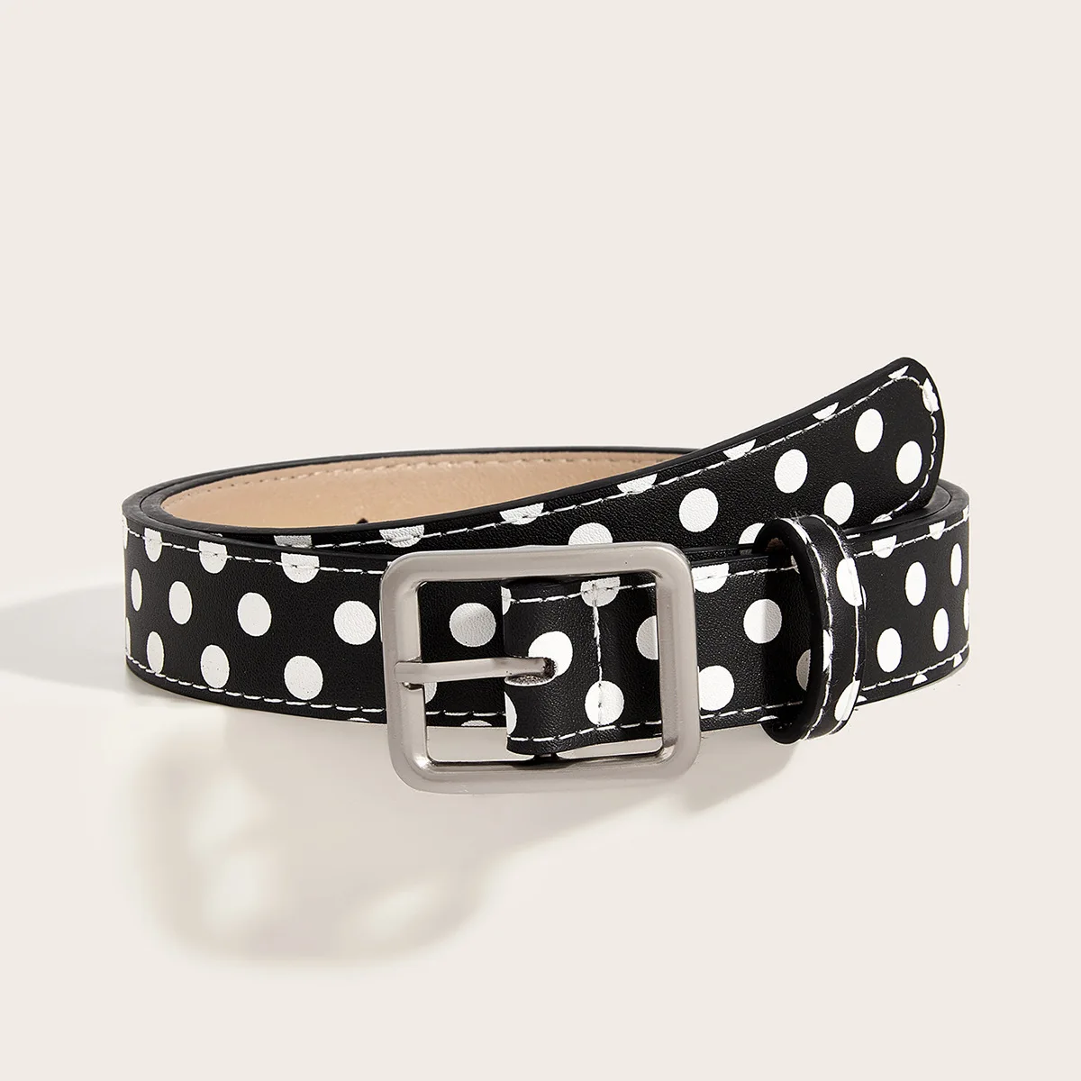 Trendige Vintage Polka Dot Damengürtel Y2K Mädchen Dornschließen-Gürtel Taillengürtel Jeansgürtel PU-Leder Taillenriemen Geschenk – Detail 18