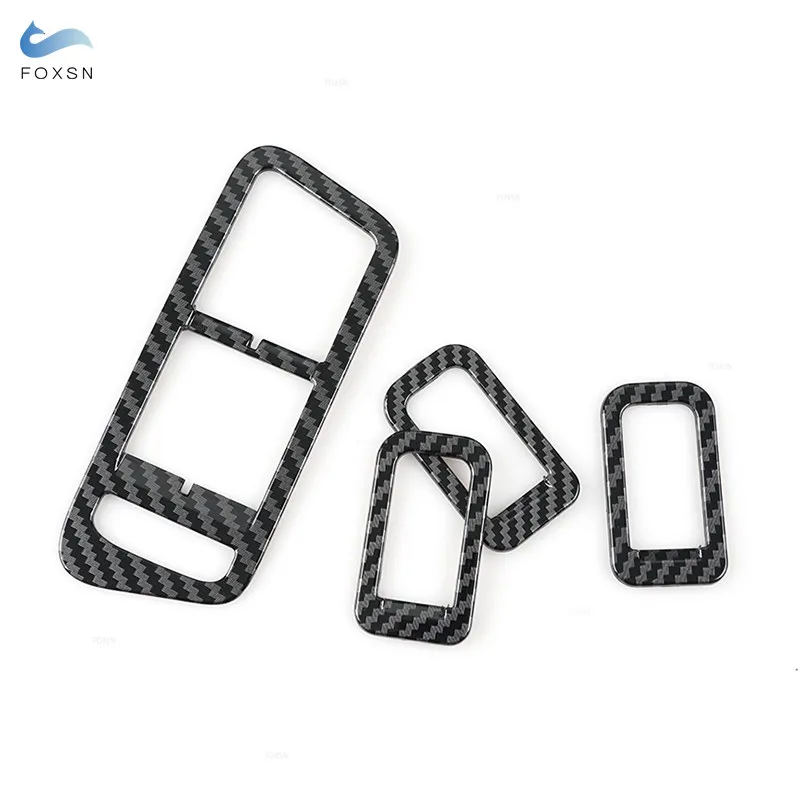 Car-styling Carbon Fiber Texture Window Lift Control Switch Panel Cover Trim For VW Golf 7 MK7 7.5 2014 2015 2016 2017 - 2020