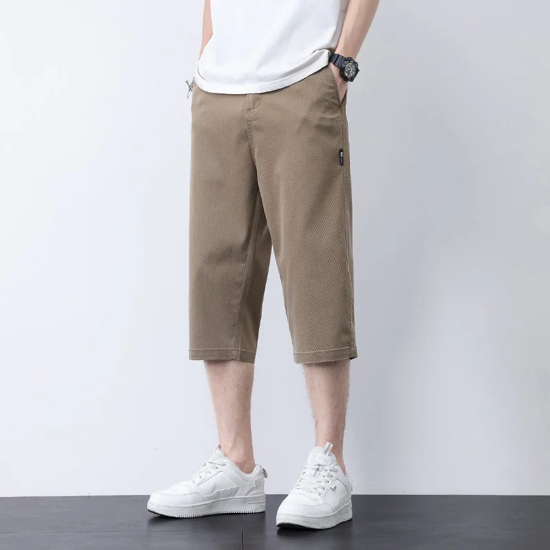 فضفاض مستقيم الساق 7 نقاط سراويل تقليدية الرجال ايوسل كل شيء اقتصاص السراويل الكبار شهم الراحة فضفاضة المتقدمة الراقية