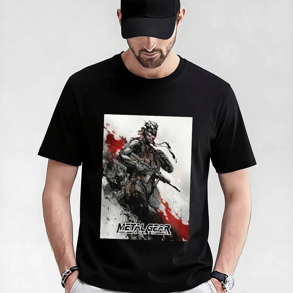 Metal Gear Solid MGS Game Gift T‑Shirt for Gamer 0315 Unisex Cotton Short Sleeve Tees Solid Snake Graphic Print Streetwear Tops