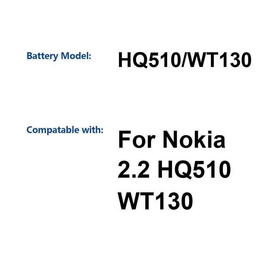 

Аккумулятор мобильного телефона емкостью 3000 мАч, надежное питание для Nokia 2.2 HQ510 WT130, долговечный