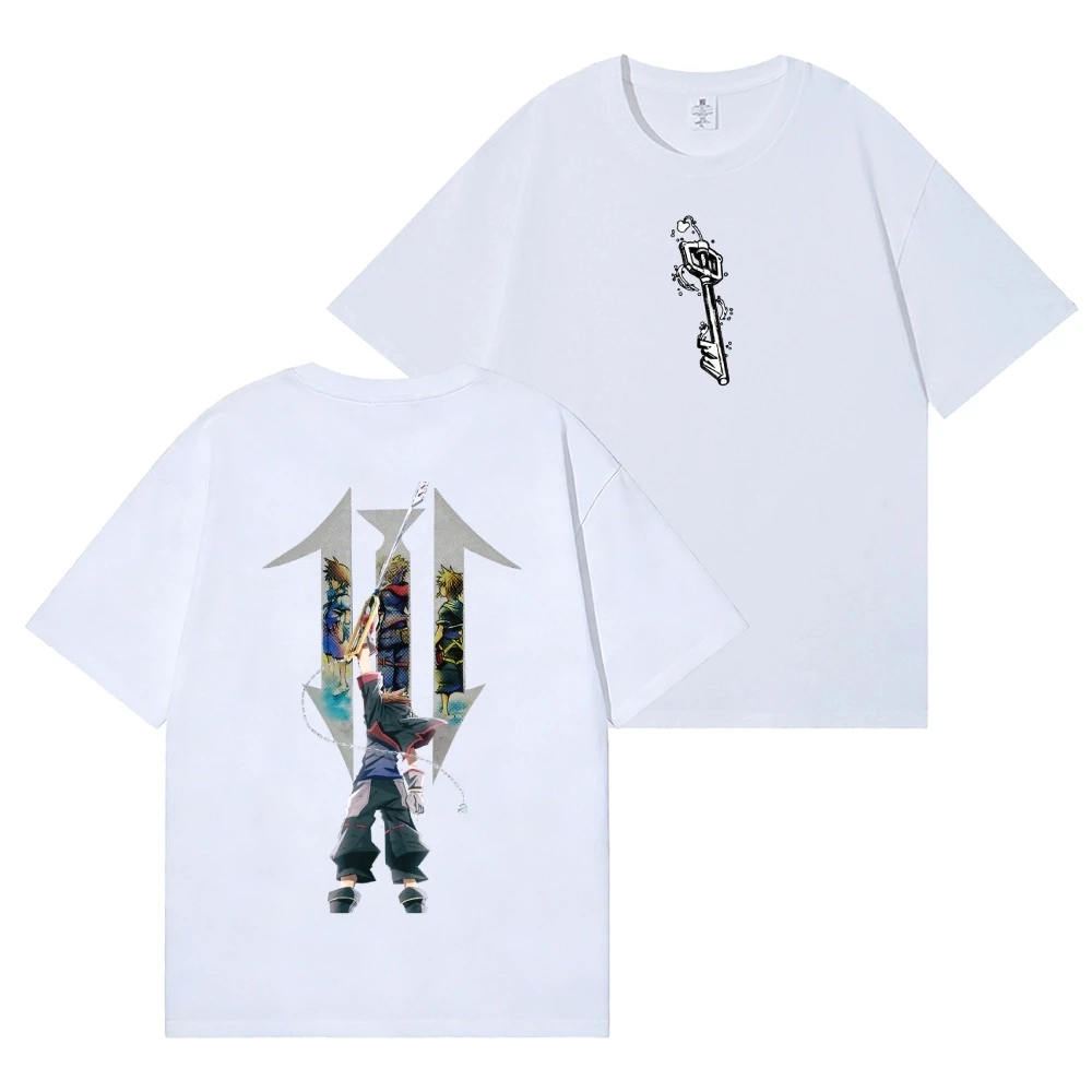 Kingdom Hearts Back Art Cotton Print Tee High-quality Streetwear Men's Clothing and Women's 2026 Summer Printed T Shirt