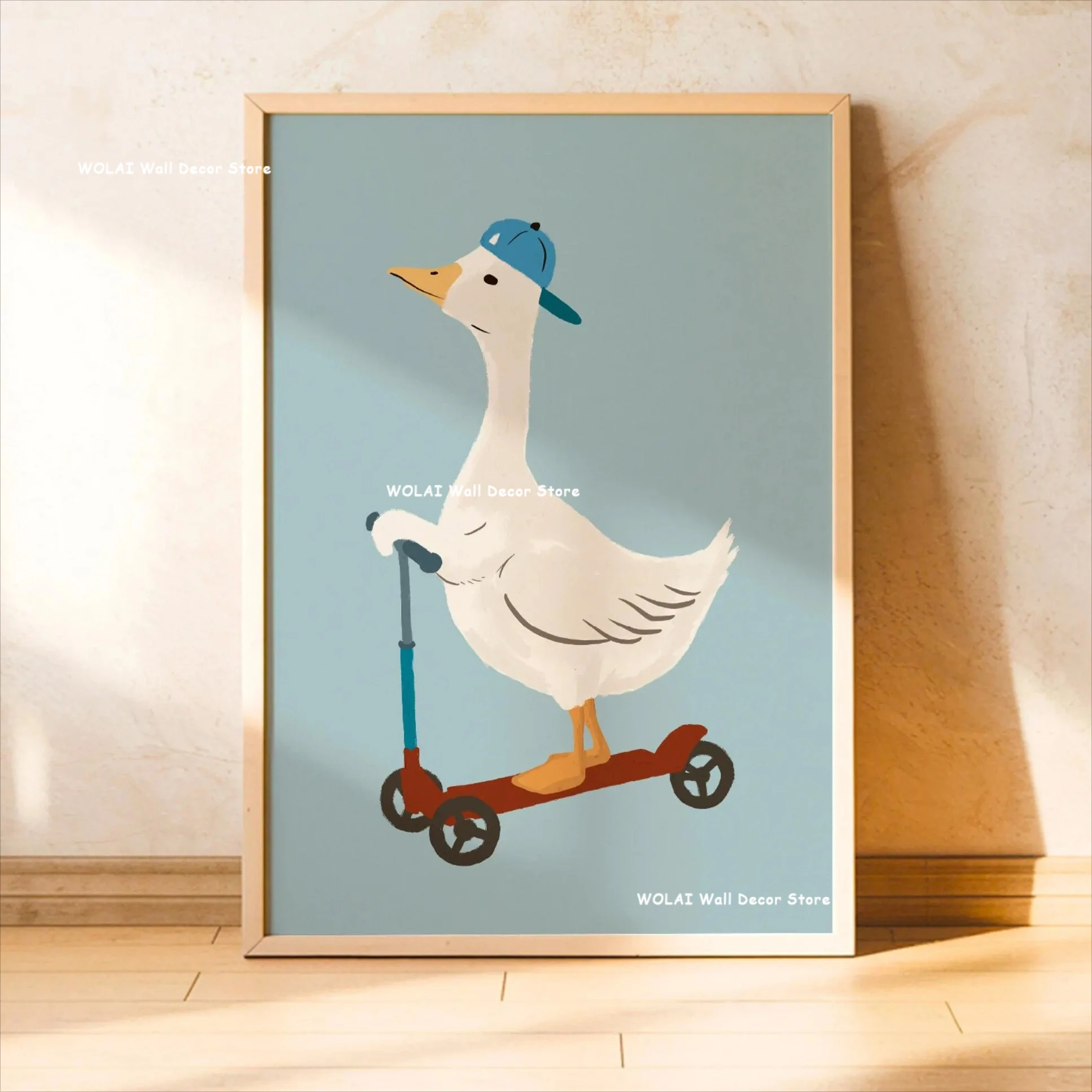 Kids Animal Nursery Poster Trendy Playful Animal Print Whimsical Canvas Painting Wall Art Picture for Modern Nursery Home Decor