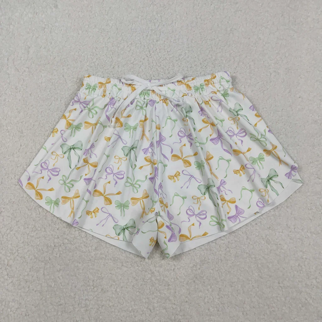 Girls Athletic Shorts Summer Fashion Butterfly Shorts Mardi Gras Bows Yoga Adult Women Shorts