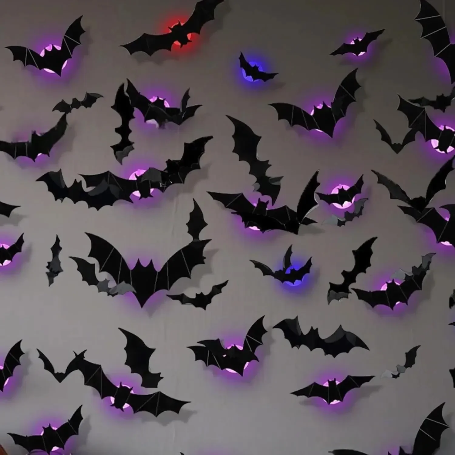 12 décorations d'Halloween chauve-souris/araignée