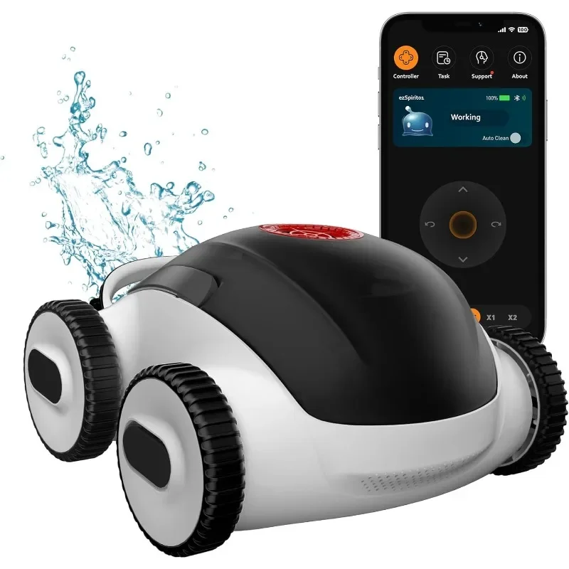 Higgsinno Cordless Pool Vacuum, Automatic Robotic Pool Cleaner with App, Lasts up to 240 Mins, Ultra-fine Dual Filter Ideal