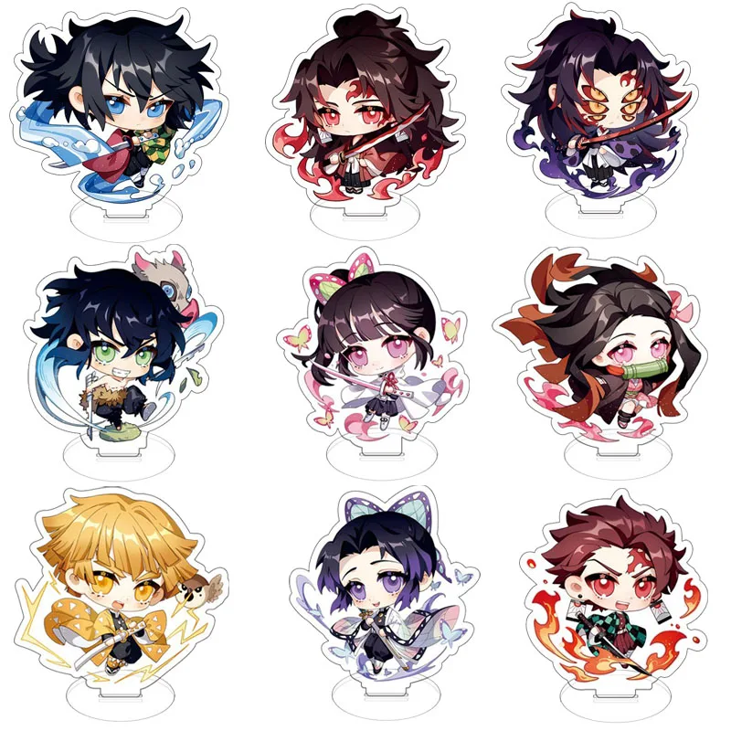 Demon Slayer Kamado Tanjirou Nezuko Agatsuma Zenitsu Kokushibo Acryl-Standfiguren Desktop-Dekoration Acryl-Ständer Deko