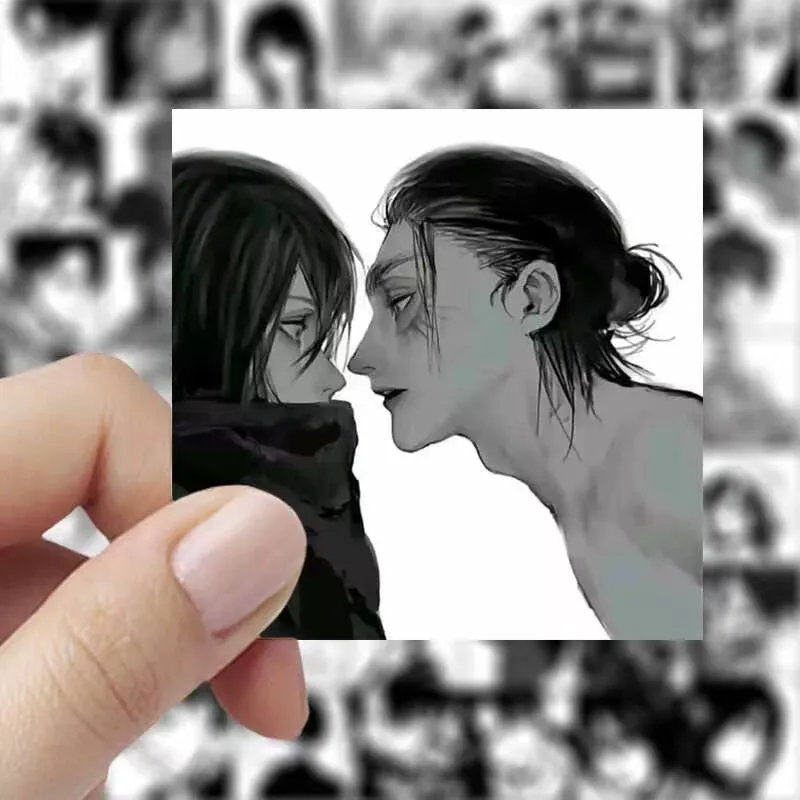 177개의 흑백 "진격의 거인" 스티커, "에렌, 미카사, 리바이, 한지" 애니메이션 상품 DIY 스티커