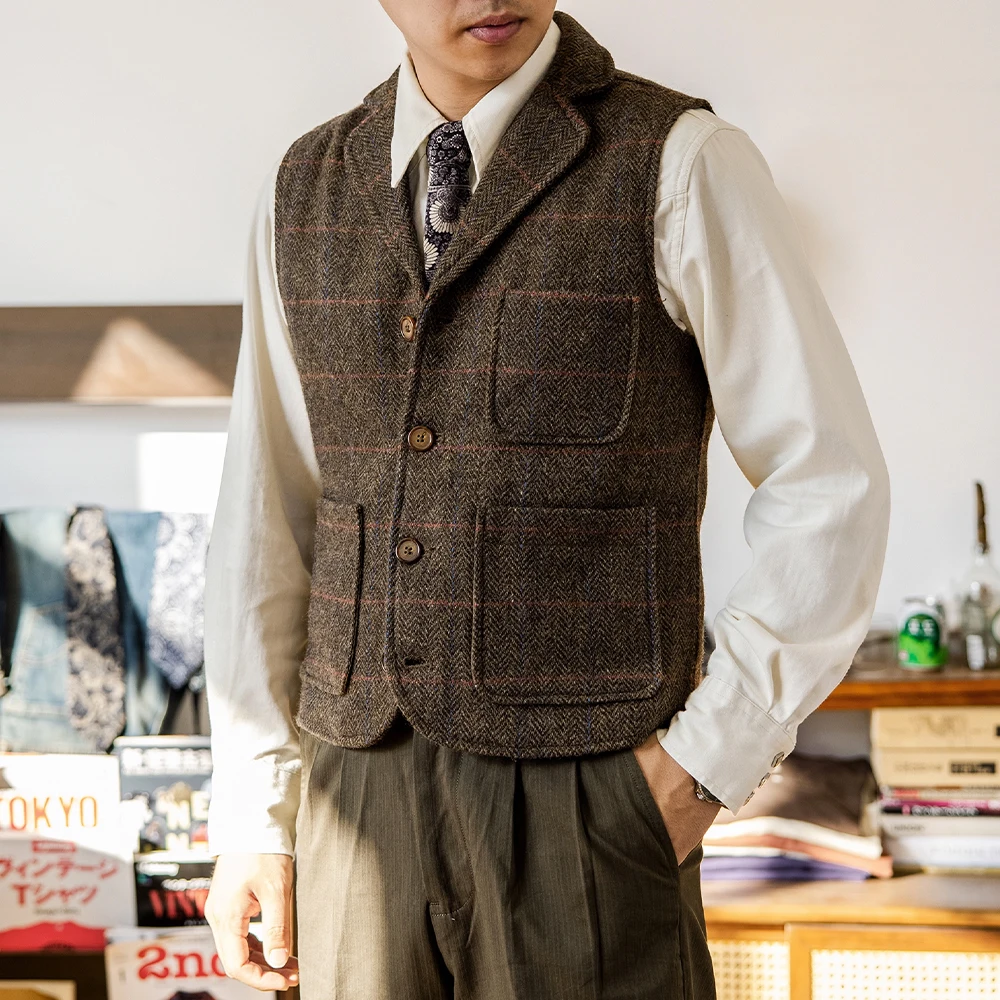 

Мужской жилет с узором «елочка», Новое поступление, мужской жилет из твида с узором «елочка», однобортный мужской зимний жилет для свадьбы