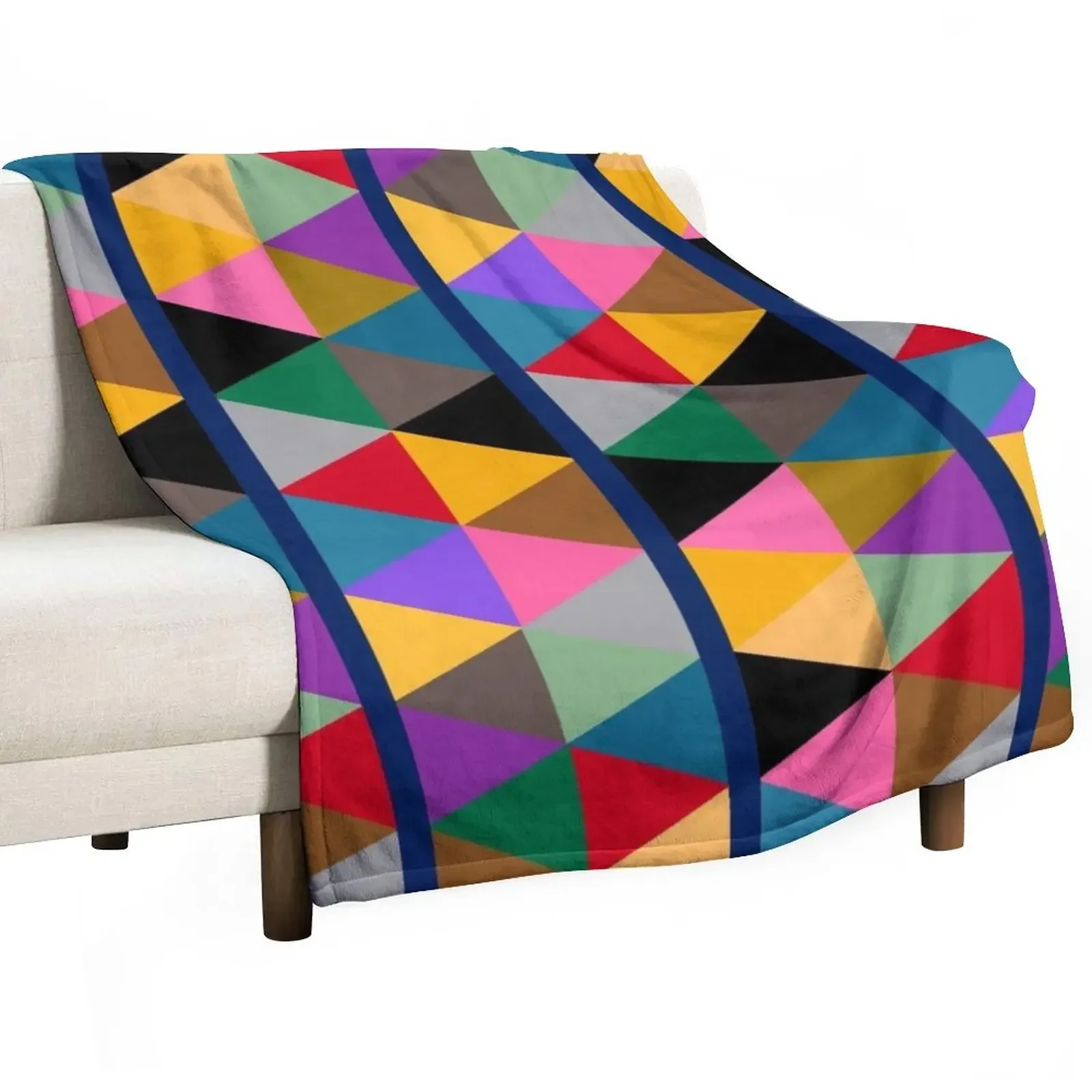 

Geometric Bright Multi Colour Pattern Throw Blanket Thins Plaid Furry Blankets