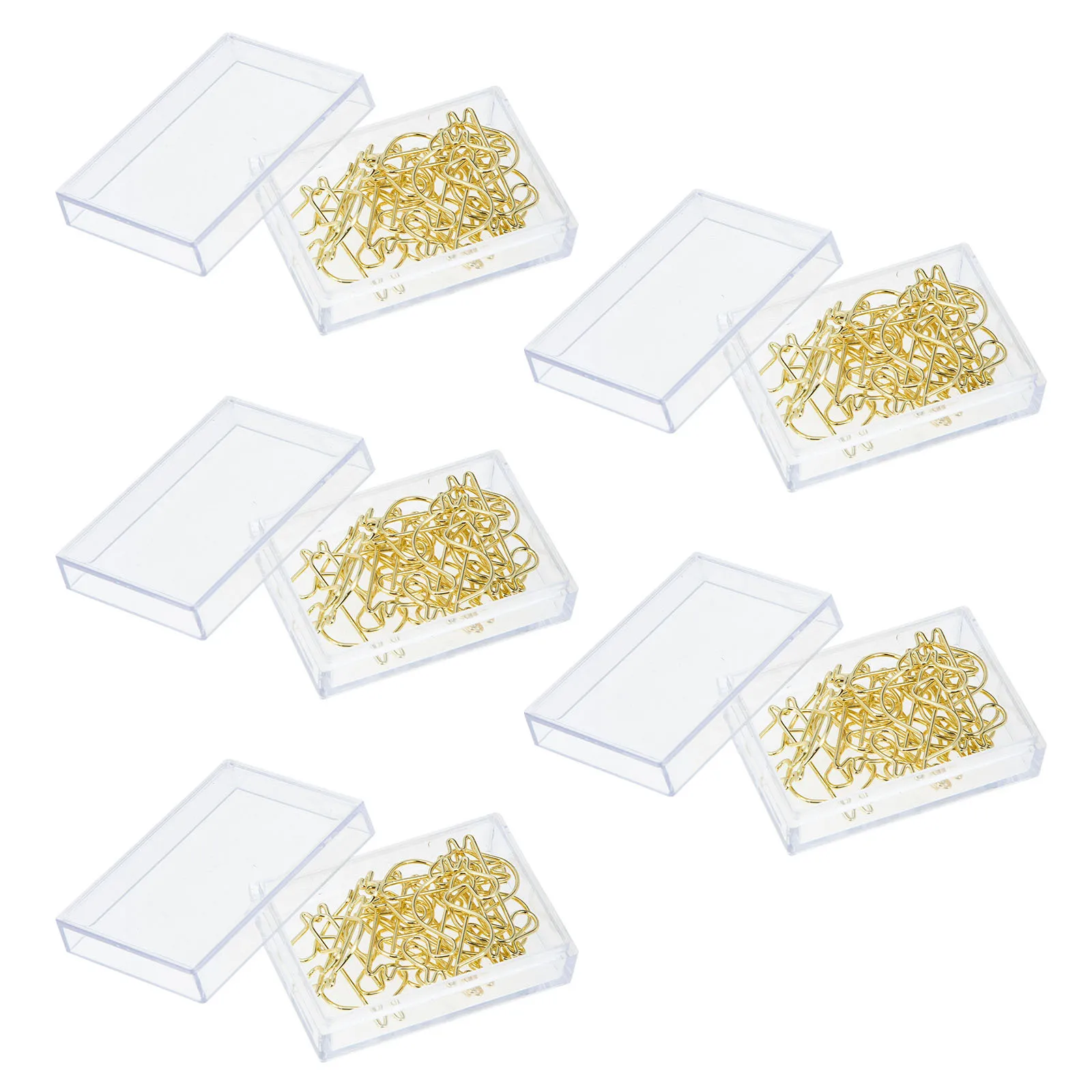 

50Pcs Design Paper Clips Alloy Paper Clamps Stylish Office Supplies Gold Office Supplies