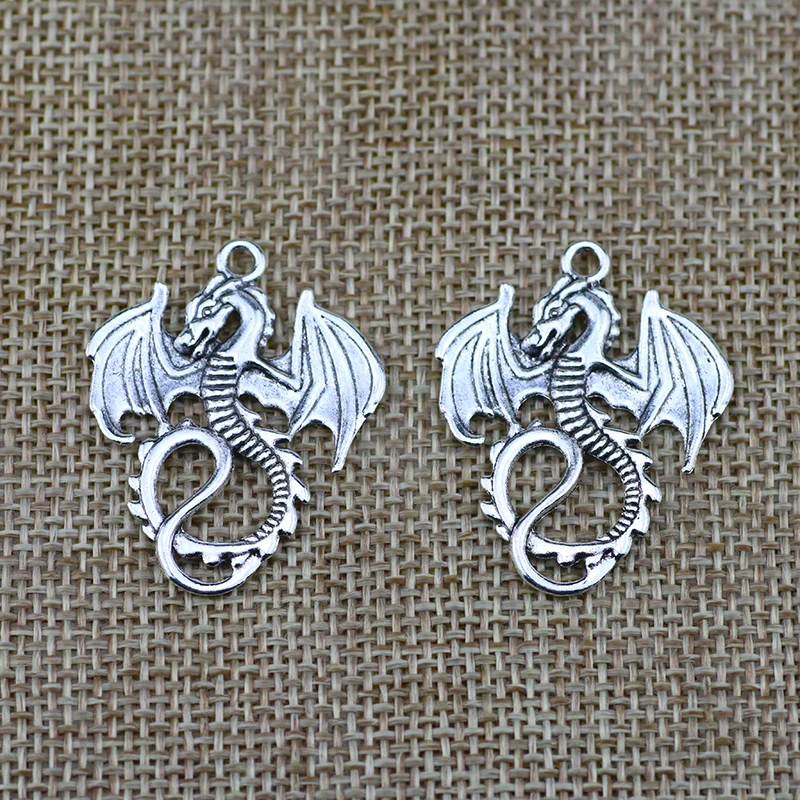 10pcs 27*35mm Dragon Charms Vintage Animals Dragon Fly Pendant Charm For Jewelry Pendant Making Wholesale