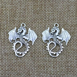 10pcs 27*35mm Dragon Charms  Vintage Animals Dragon Fly Pendant Charm For Jewelry Pendant Making Wholesale