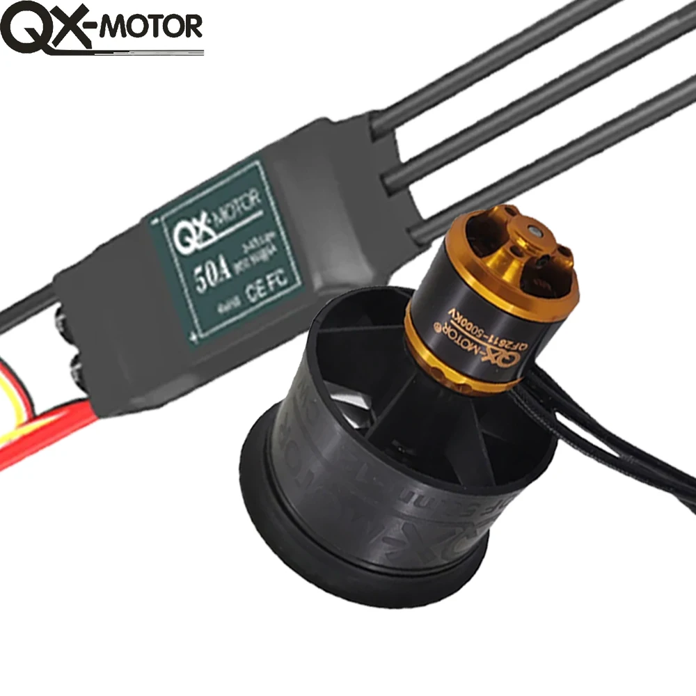 

QX-MOTOR QF2611 QF2611-5000KV 50mm 12 Blades Ducted Fan EDF Brushless Motor CW CCW With 50A ESC For RC Airplane