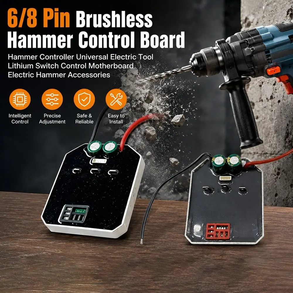 6/8 Pin Connector Hammer Control Board Brushless Motor Compatible Lithium Switch Electric Hammer Accessories Universal Fit
