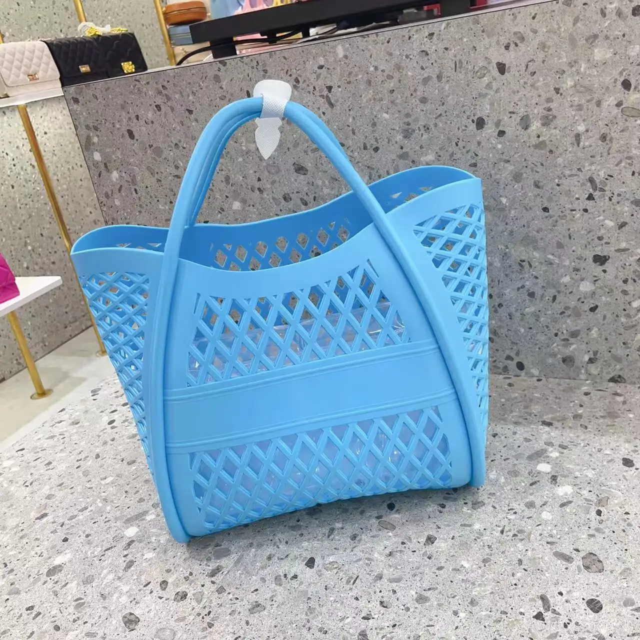 Imagem -03 - Bolsa Oco da Geléia do Silicone para Mulheres Bolsa da Praia do Pvc Cesta de Compras Bolsala do Chuveiro da Lavagem