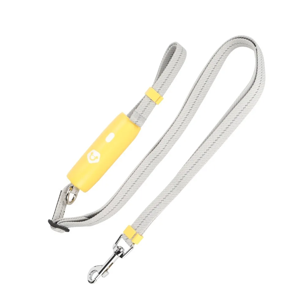 Nylon Fabric Dog Anti‑Pull Leash Reflective Strip Elastic Buffer Dog Walking Leash No Knot Structure Adjustable Strap