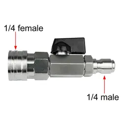 SS 4500 PSI High Pressure Washer Ball Valve Kit With 3/8 1/4 Inch Quick Connect Plug for Power Car Wash Pump Hose Quick Fitting