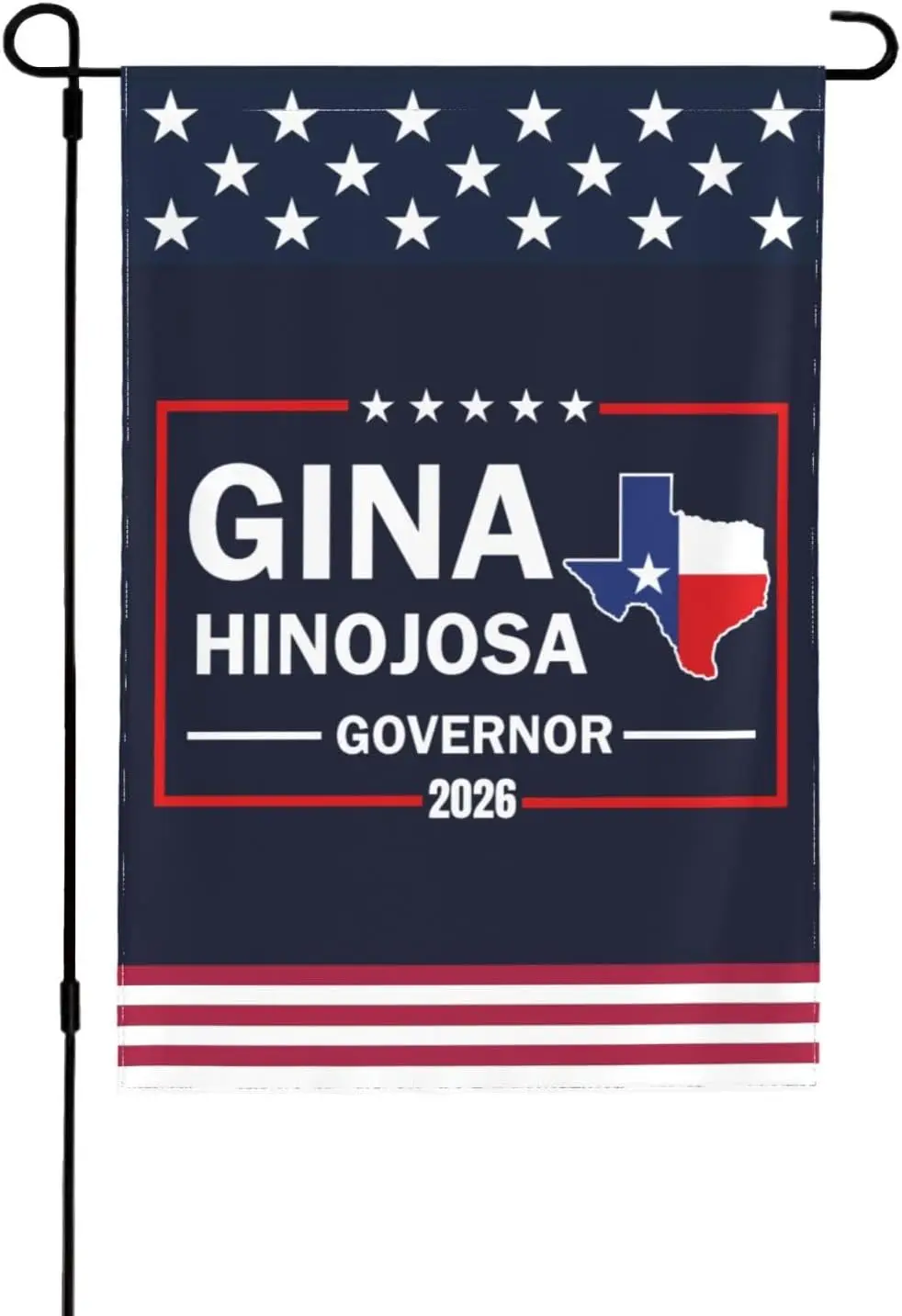 Gina-Hinojosa 2026 Garden Flag 12x18 Hinojosa For Texas Governor Yard Sign House Flag Double Sided No Flagstand zy36 AAS