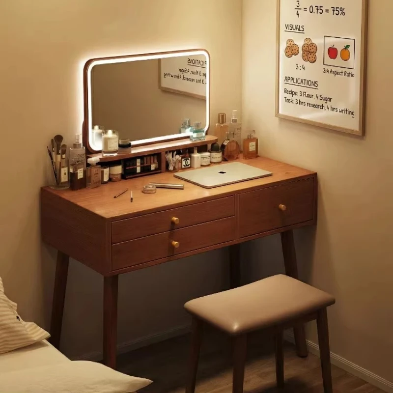 Mid Century Vintage Dressing Table Makeup Bedroom Cosmetics Storage Dressing Table Beauty Luxury Penteadeira Chinese Furniture