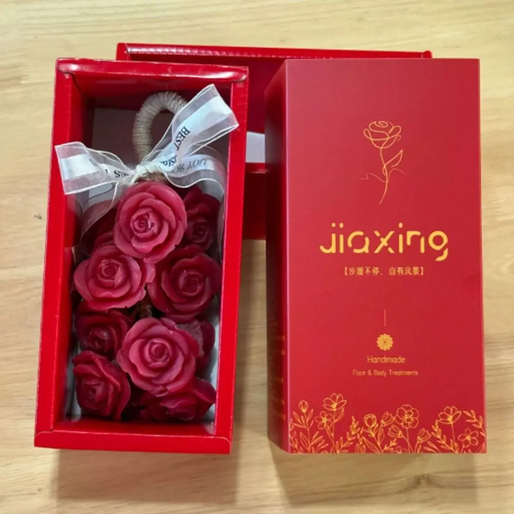 

Portable Transparent Crystal Rose Scented Soap Gentle Simulated Rose Cold Soap Can Be Cut Hanging Cleansing Soap for Shower