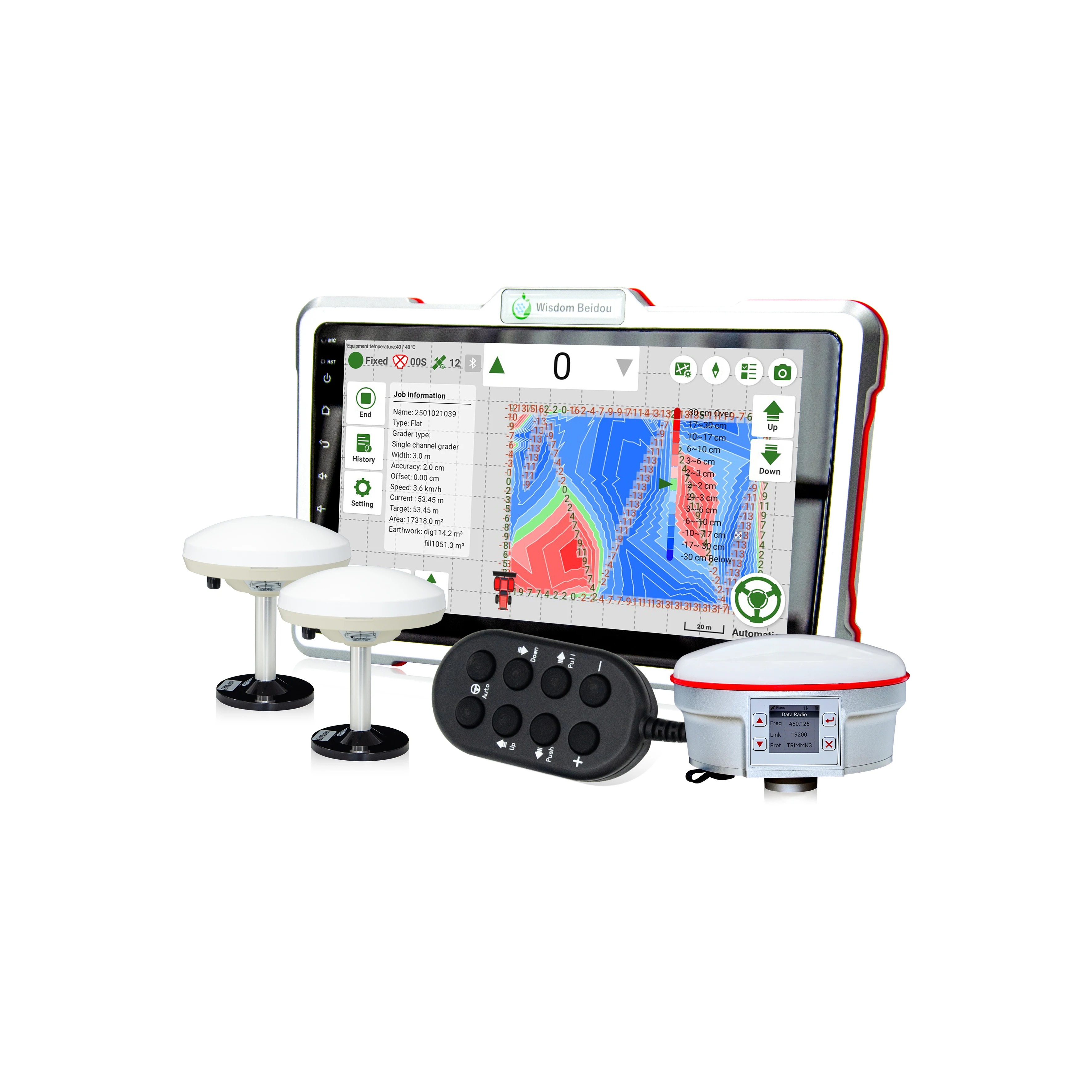 High Precision 3D Heat Map Digital Farm Land Leveling System High Precision GPS Satellite GNSS Antenna Leveling