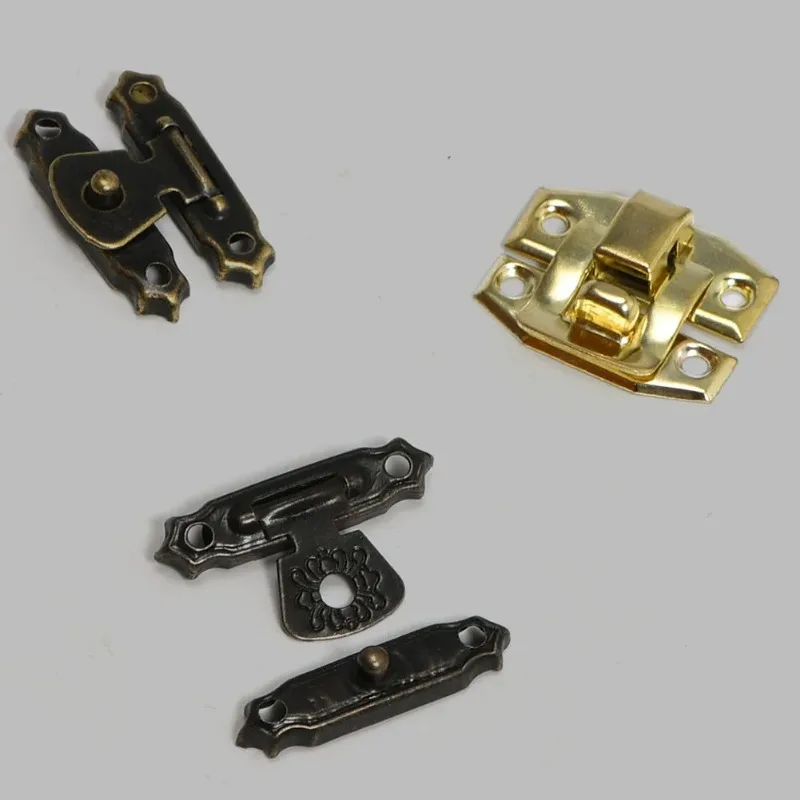 10PCS Antique Bronze Hasp Jewellery Box Suitcase Latch Lock Clasp Wooden Box Latch Buckle Decorative Hardware Accessories