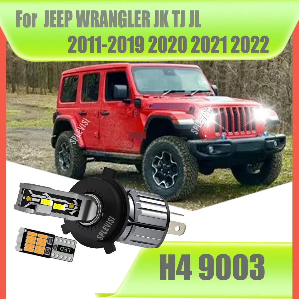 

LED Headlight HID White Replacement Car Light H4 For JEEP WRANGLER JK TJ JL 2011 2012 2013 2014 2015 2016 2017-2022 6000K Lamp