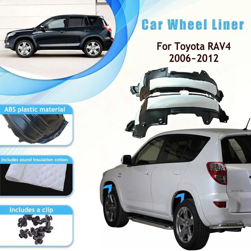Car Wheel Liner Fender For Toyota RAV4 Vanguard XA30 2006-2012 ABS Left Right Wheel Mudguard Decorative Mudflaps Side Panel Part