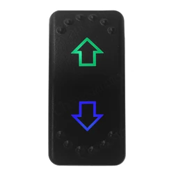 ARROWS Green & Blue Led Rocker Switch Double Pole Double Throw 3 Position ON OFF ON Marine Boat 12V 20A Switch UP DOWN IN OUT