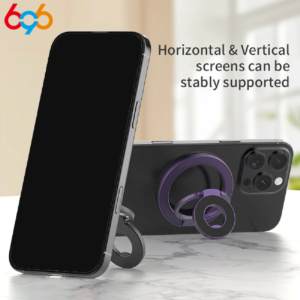 

Double Sided Magnetic Phone Ring Holder Support Universal Portable 360° Rotating Folding Cellphone Stand Accessory Grip Bracket