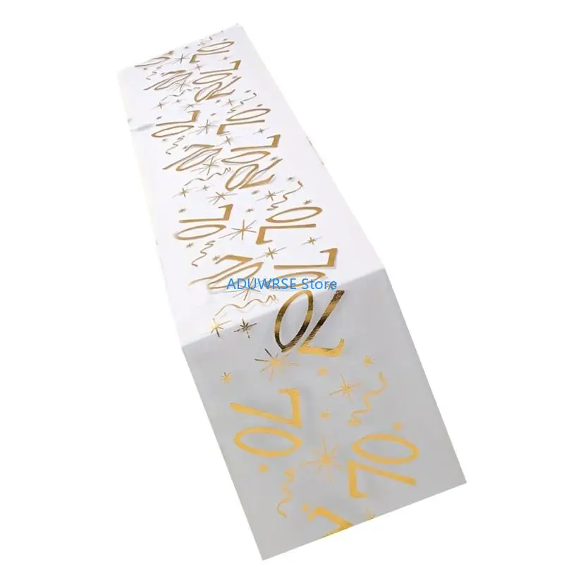 

Q6PE 10m Long Table Runner Elegant Birthday Party Backdrops Polyester Fabric Cover