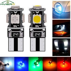 2Pcs Canbus 194 5050 White Blue Red 5SMD Auto Light No Error LED DC 12V Bulbs Reading Tail Lamp Door Turn Signal Marker Interior